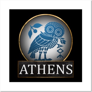 Ancient Athens Athenian Owl Symbol of Athena Posters and Art